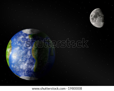 Earth and moon from space
