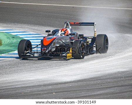 JEREZ, SPAIN - OCTOBER 17: European F3 open in the circuit of Jerez;  Team RP Motorsport (IT) Driver  Kevin Ceccon (IT), on October 17, 2009 in Jerez, Andalusia, Spain