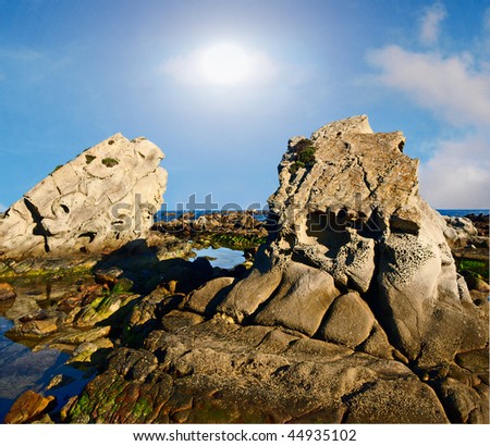 Rocks in the straits of Gibraltar