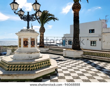romantic yard in Tarifa, andalusia, spain with sea views