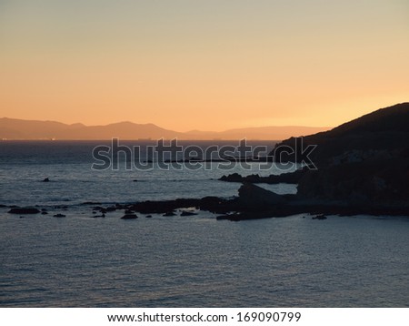 entrance to the strait of gibraltar coming from the mediterranean sea