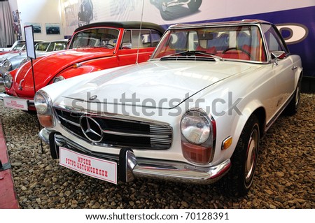 stock photo MOSCOW JUNE 25 Mercedes Benz 280 SL 1969 oldtimer