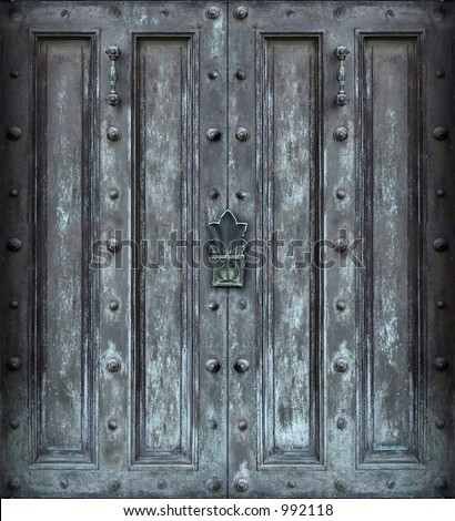 Big solid iron protected door