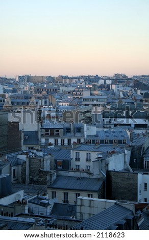 Paris cityscape, urban roof