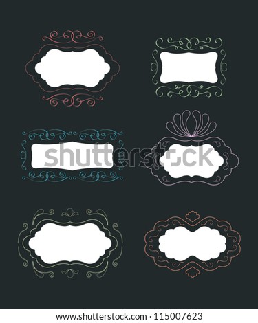 hand drawn label collection, vector set of labels