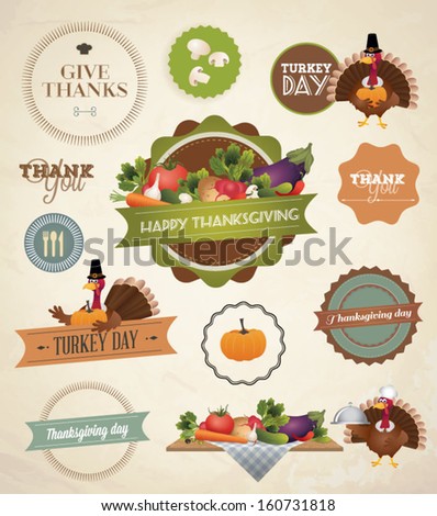 Thanksgiving Day and Harvest Labels and Stamps Thanksgiving Day and Harvest Labels and Stamps