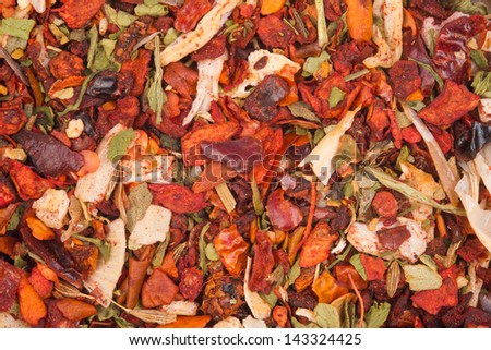 Spices for meat dishes (background)