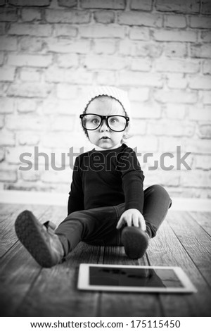 Little geek - black and white picture