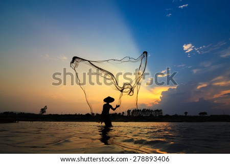People fishing in the Northeast of Thailand.