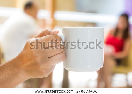 Coffee mug in coffee shop