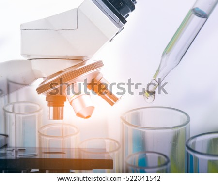 equipment and science experiments ,laboratory glassware containing chemical