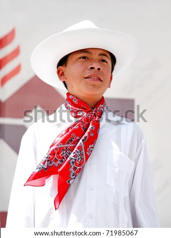 stock photo ISTANBUL APRIL 23 An unidentified 12 years old Mexican boy 