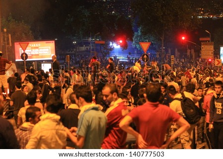 ISTANBUL - JUN 1: Violence sparked by plans to build on the Gezi Park have broadened into nationwide anti government unrest on June 1, 2013 in Istanbul, Turkey. Besiktas Inonu Stadium