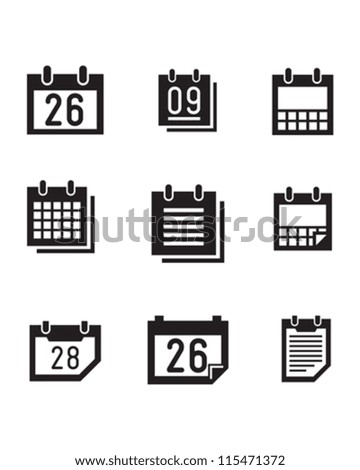 Vector calender symbols and icons. Vector calender symbols and icons.