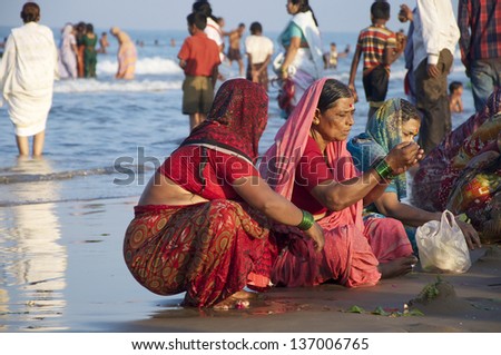 GOKARNA, INDIA - FEBRUARY 20. Unidentified people celebrating Maha Shivaratri, a major Hindu festival on February 20, 2012 in Gokarna, Karnataka state, India.