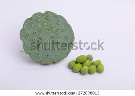 Lotus seeds green Isolated.