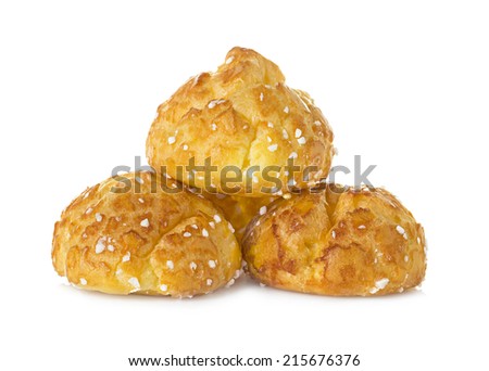 choux pastry, eclairs isolated on white