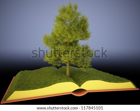 Reading a book, ecology, tree