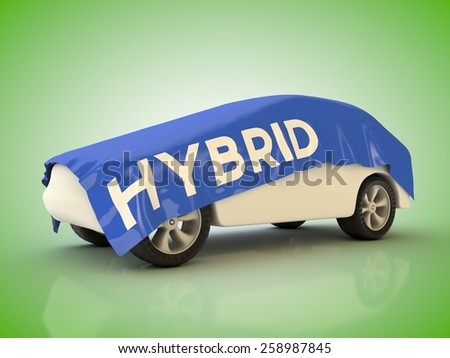 Hybrid electric vehicle is covered with a blanket.