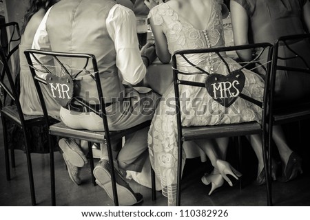 Mr. and Mrs. Chairs at Wedding