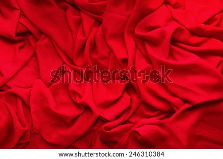Red cloth with folds on it