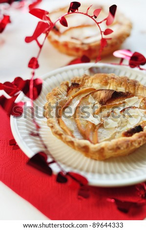 homemade apple pie with almond paste