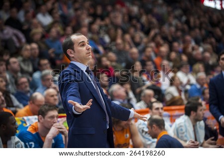 VALENCIA, SPAIN - MARCH 5: Carles Duran during EURO CUP match between Valencia Basket Club and Bascelona F.C. Basket at Fonteta Stadium on March 22, 2015 in Valencia, Spain