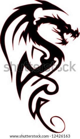 stock vector dragon tattoo