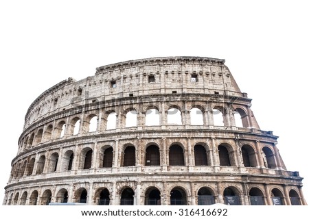 Colosseum in Rome, Italy isolated on white