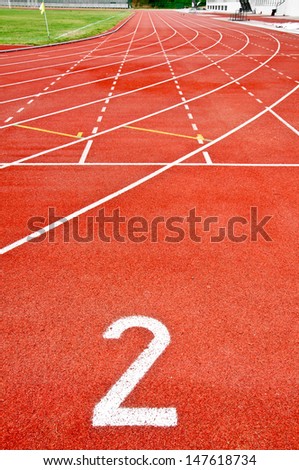 Number two on running track