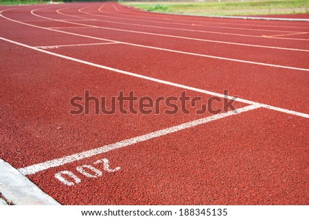 Start point for two hundred on running track