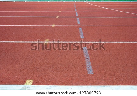 Lane and Line  on start point running track rubber cover