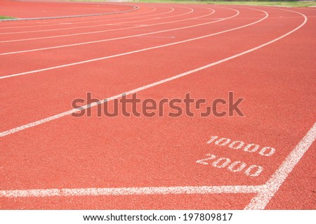 Start point for ten and two thousand on running track