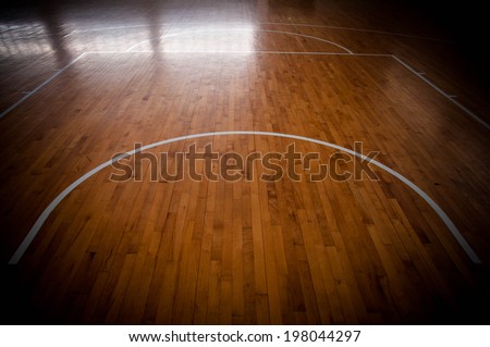 Wooden basketball court for background