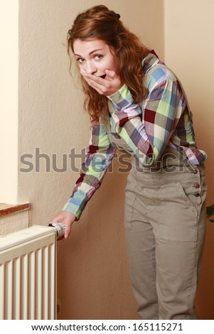 Woman is frightened about heating costs