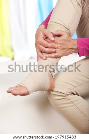 Bandage around a foot