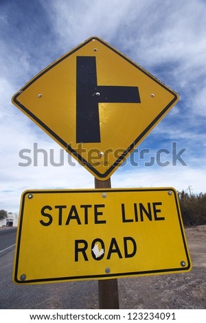 state line road sign