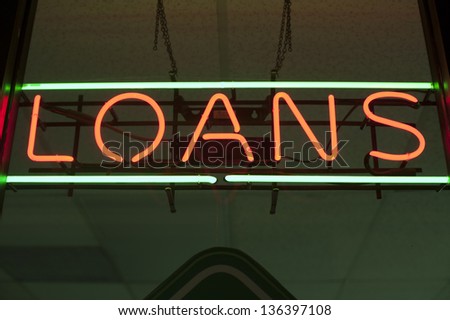 loans neon sign
