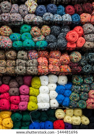 balls of knitting yarn colors