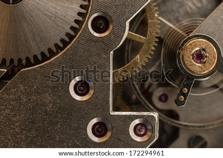 pocket watch mechanism close up