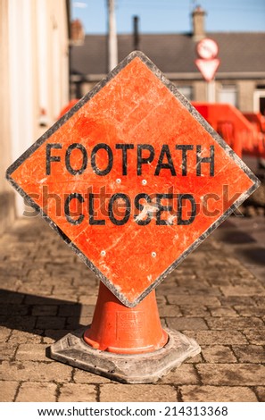 footpath closed sidewalk sign