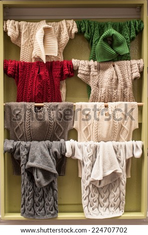Aran sweaters display