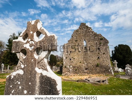 Celtic graveyard ruins Ireland