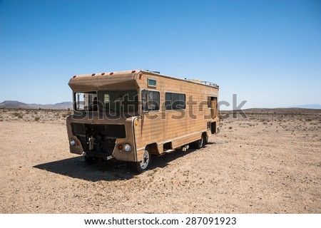 Abandoned Recreational vehicle(RV) in the desert