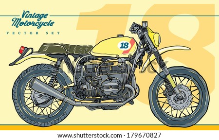 vintage motorbike illustration vintage motorbike illustration