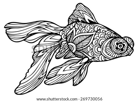 Zentangle Vector Goldfish - 269730056 : Shutterstock