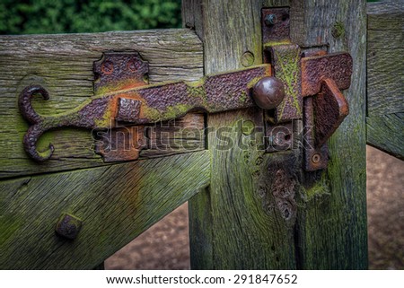 Rusty old gate latch