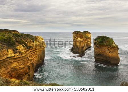 Famous landmark in southern coast of Australia, the Great Ocean Road.
