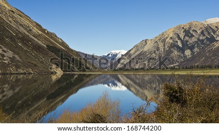 Amazing bright colors and nature features in New Zealand, just like this water reflection.