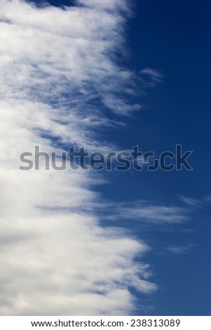 White Cloud on Blue Sky in beautiful and calm day.Beginning of winter  end of rainy season.